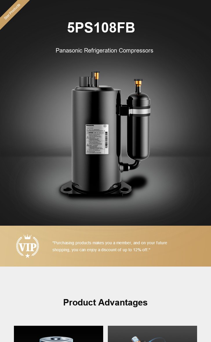 Panasonic Compressor 5PS108FB, technical parameters pdf, structure diagram